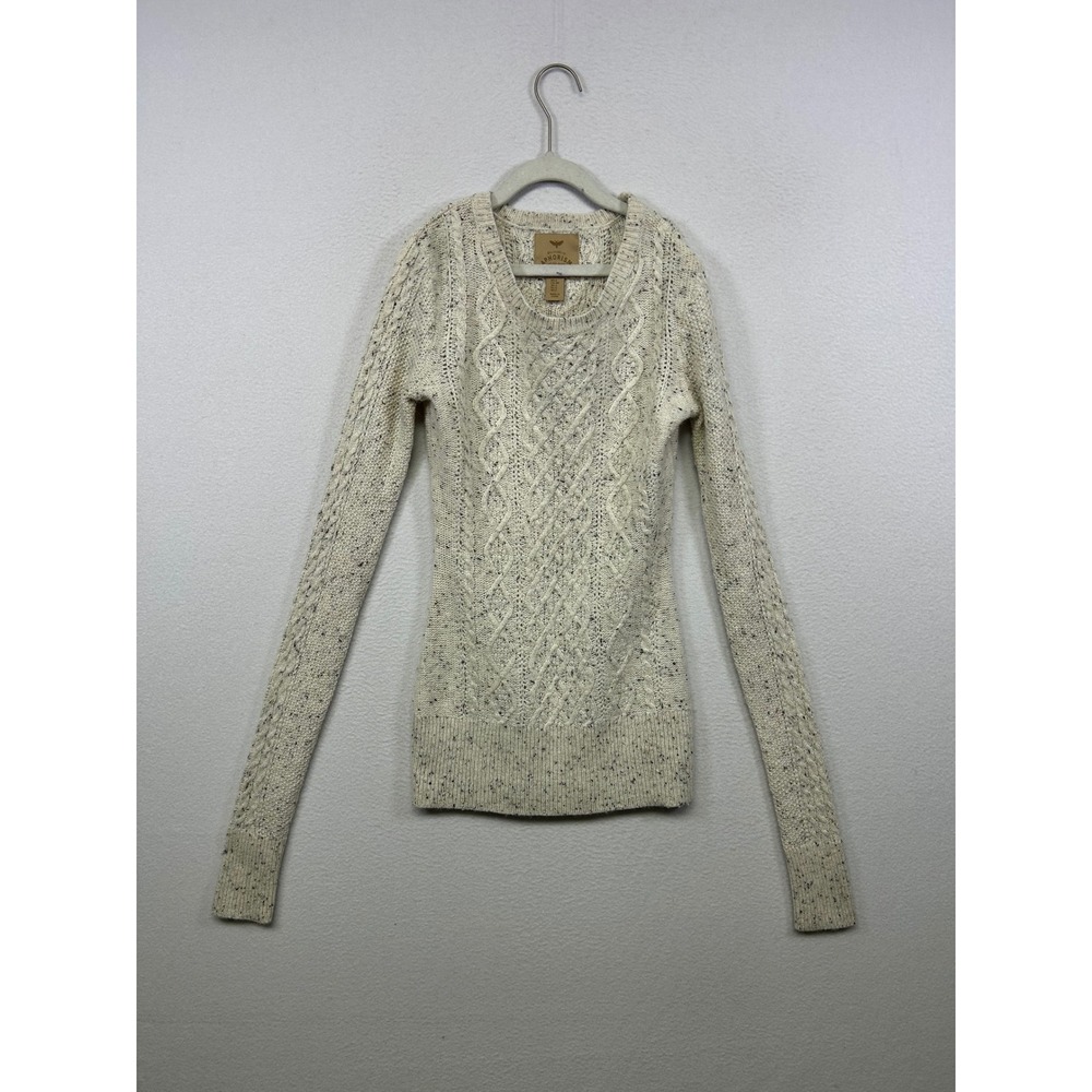 Aphorism‎ Cottagecore Cable Knit Womens Small Cream Wool Blend Sweater